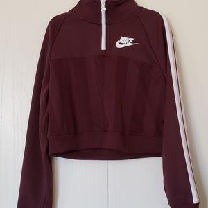 Nike Shadow Striped Sweatshirt, Burgundy M